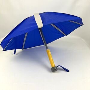 FISHER PRICE Kids Own Child Umbrella VTG 80s Blue Nylon Easy Open RARE 3503